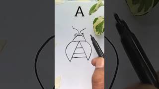 Details Draw Ladybug 🐞 using letter A #art #shorts #reels #trending #tutorial #drawing #lineart Update