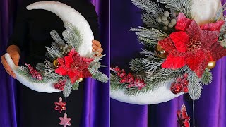 We saw it on the Internet for $60 but did it for $10! Christmas crescent, DIY decor, Christmas 2022