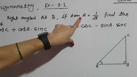 Exercise-8.1, Qu-9, Trigonometry, Page No.- 181, Class-10th, Ch-8, NCERT,