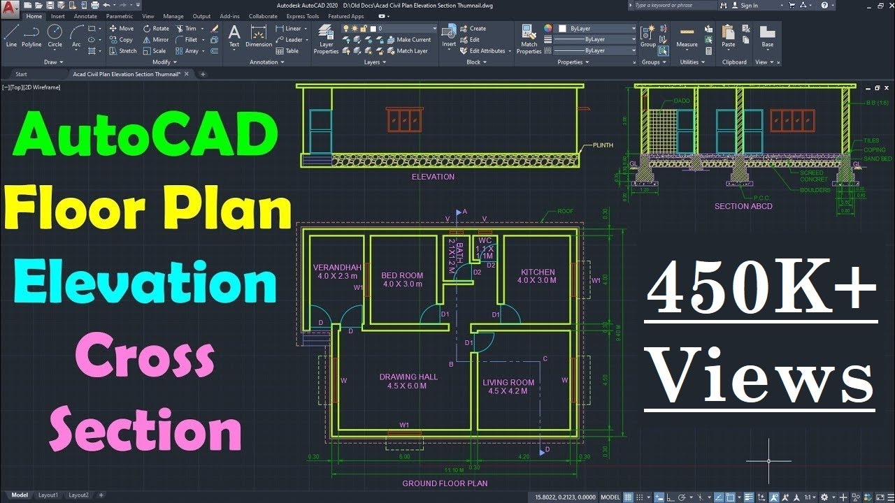 AutoCAD Floor Plan Tutorial for Beginners 1 YouTube