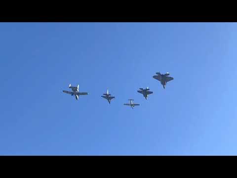 Super bowl 2022 Sofi Stadium US Air Force Heritage Team fly over