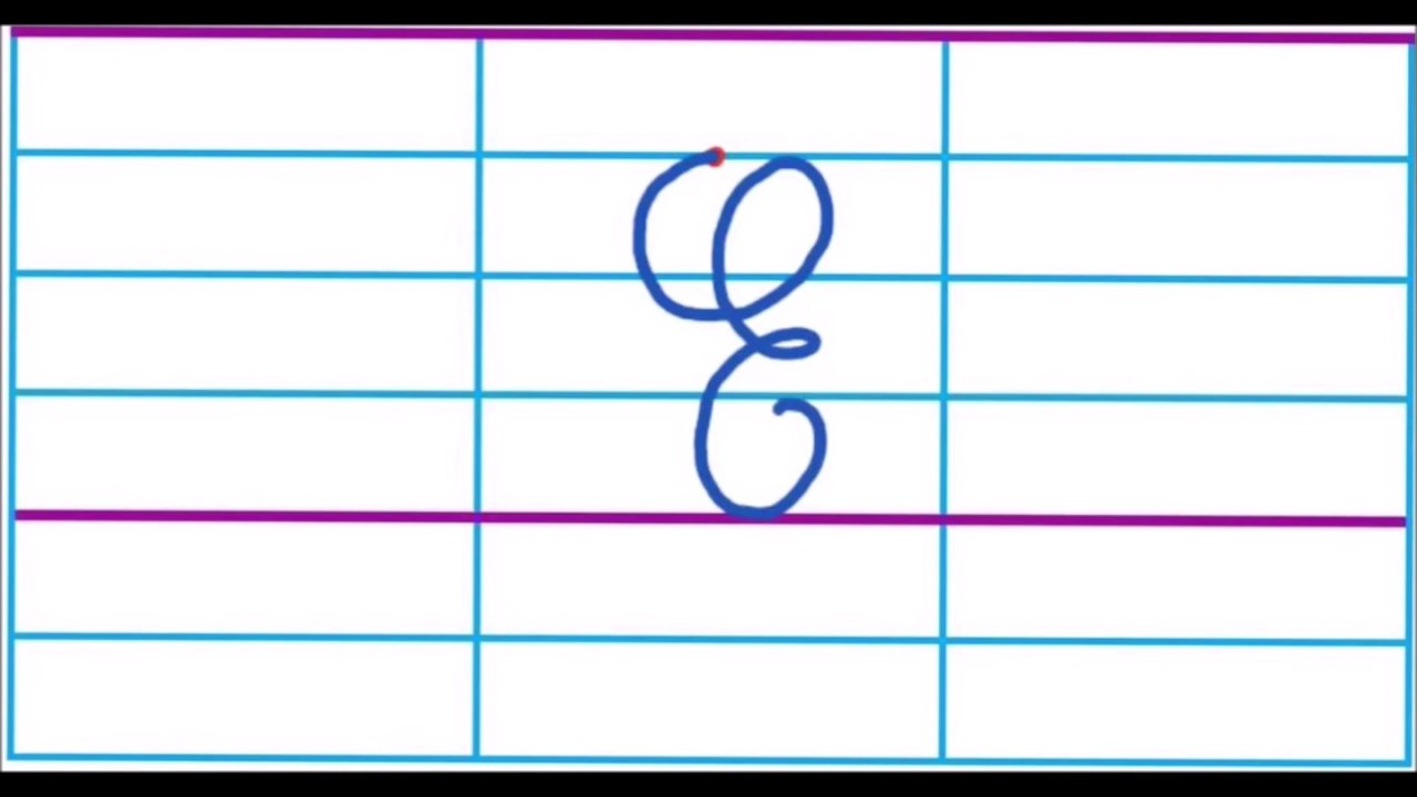 La lettre E en majuscule cursive - YouTube