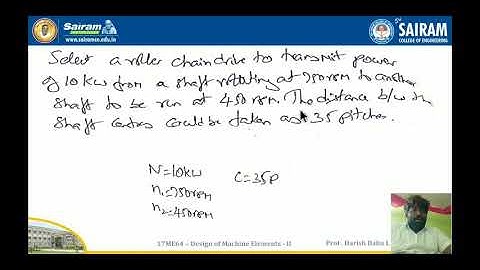 Lecture Video_17ME64_Module 2_ Chain drive _ Harish Babu L