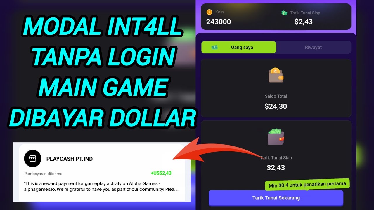 APLIKASI PENGHASIL UANG PLAYCASH MAIN GAME DIBAYAR DOLLAR APLIKASI PENGHASIL SALDO PAYPAL