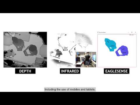 EagleSense: Tracking People and Devices in Interactive Spaces using Real-Time Top-View Depth-Sensing