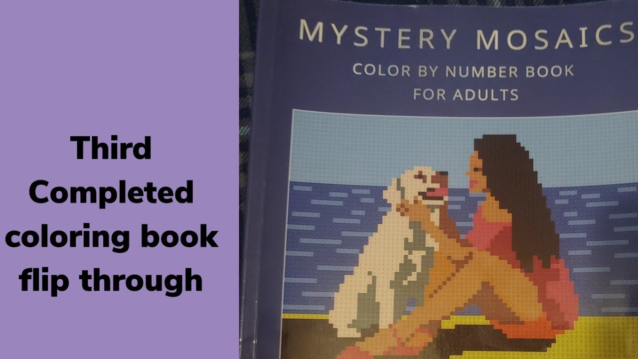 Third completed coloring book flip through - YouTube