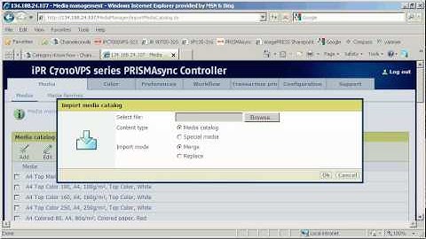 Importing media catalog | Océ PRISMAsync know hows