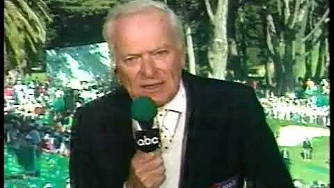 Golf - 1987 - US Open Final Round - ABC Jack Whitaker Wraps Up Scott Simpson Fathers Day Gift To Dad