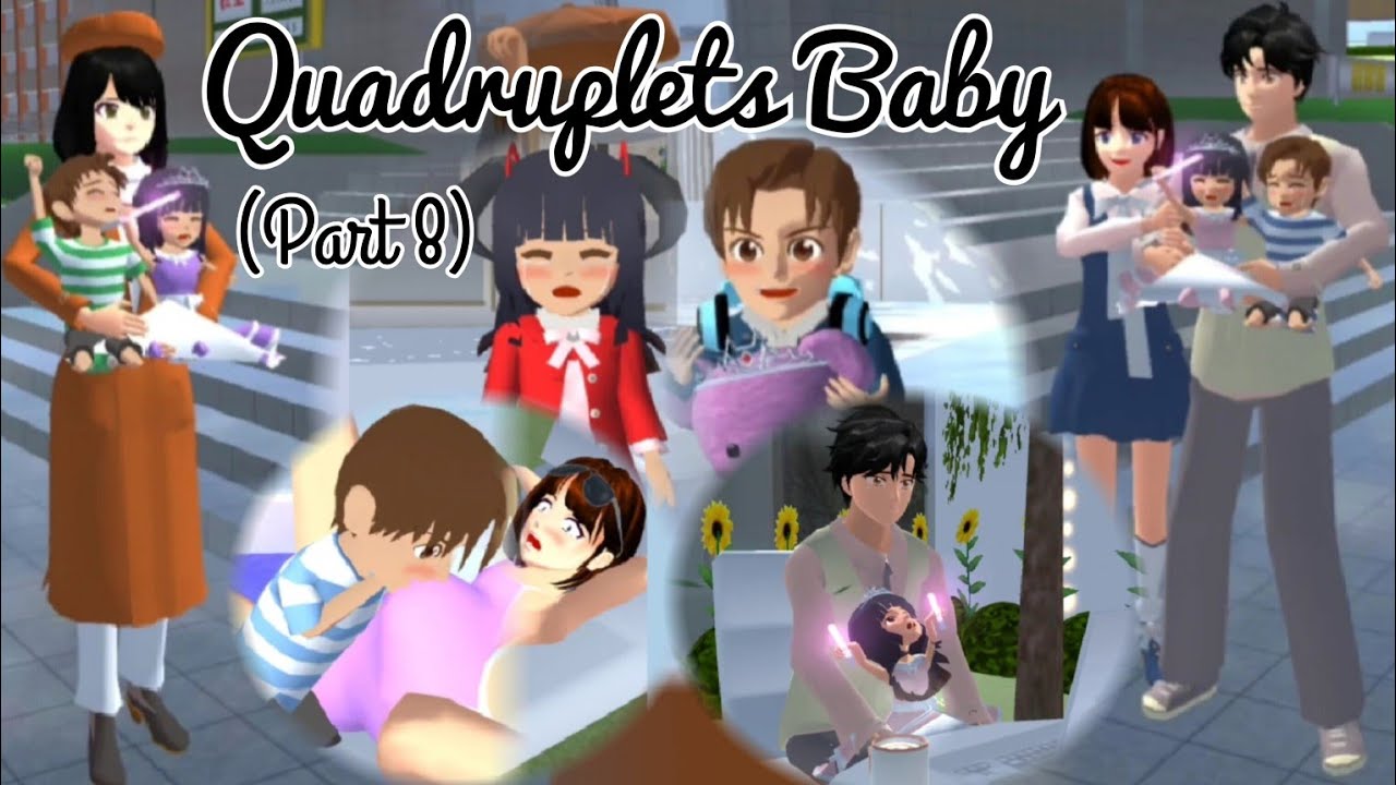 Quadruplets Baby 👶👧👶👦 (Part 8) | Sad Story | Sakura School Simulator