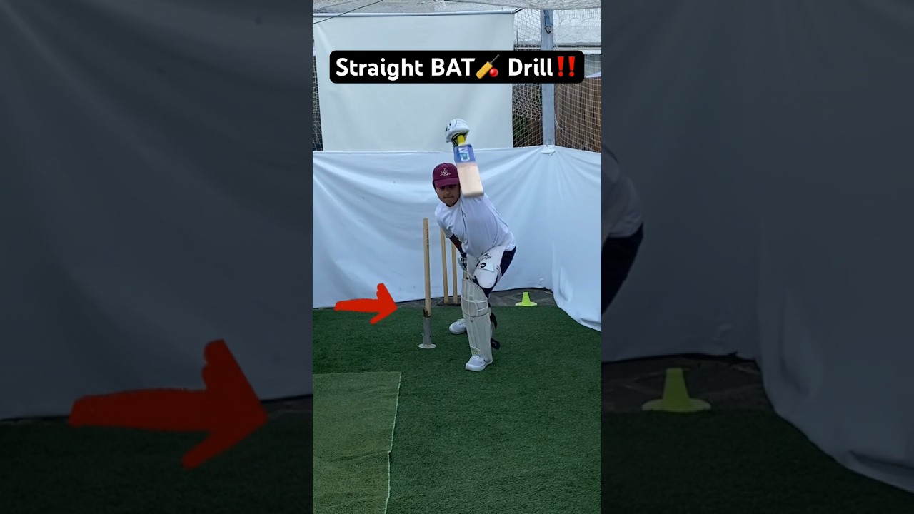 Straight BAT 🏏 Improvement Drill For Batsman || Excellent Batting Drill In The  Net‼️