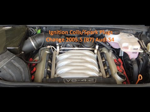 2005 Audi S4 B7 4 2 V8 Ignition Coils and Spark Plugs Change time lapse