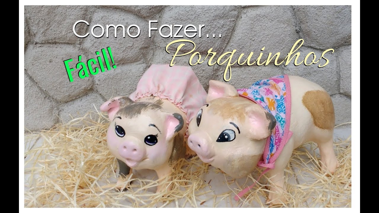 DIY- RECICLE SEMPRE ! Como Fazer  Mini Porquinhos de Cimento