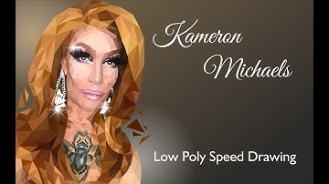 Kameron Michaels || Low Poly Portrait Speed Drawing in COREL