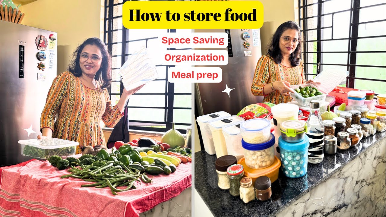 Organization, Meal Prep, Space Saving Ideas / How to Store Everything Neatly in Small Fridge