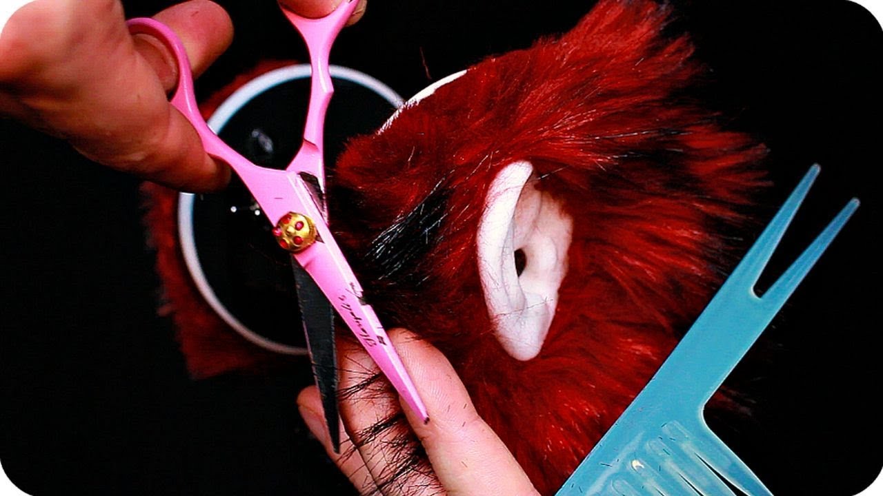 ASMR Ear haircut, Scissor sounds, Brushing, Hair Mousse (No Talking)