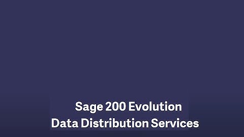 Sage 200 Evolution (ZA) - Data Distribution Services