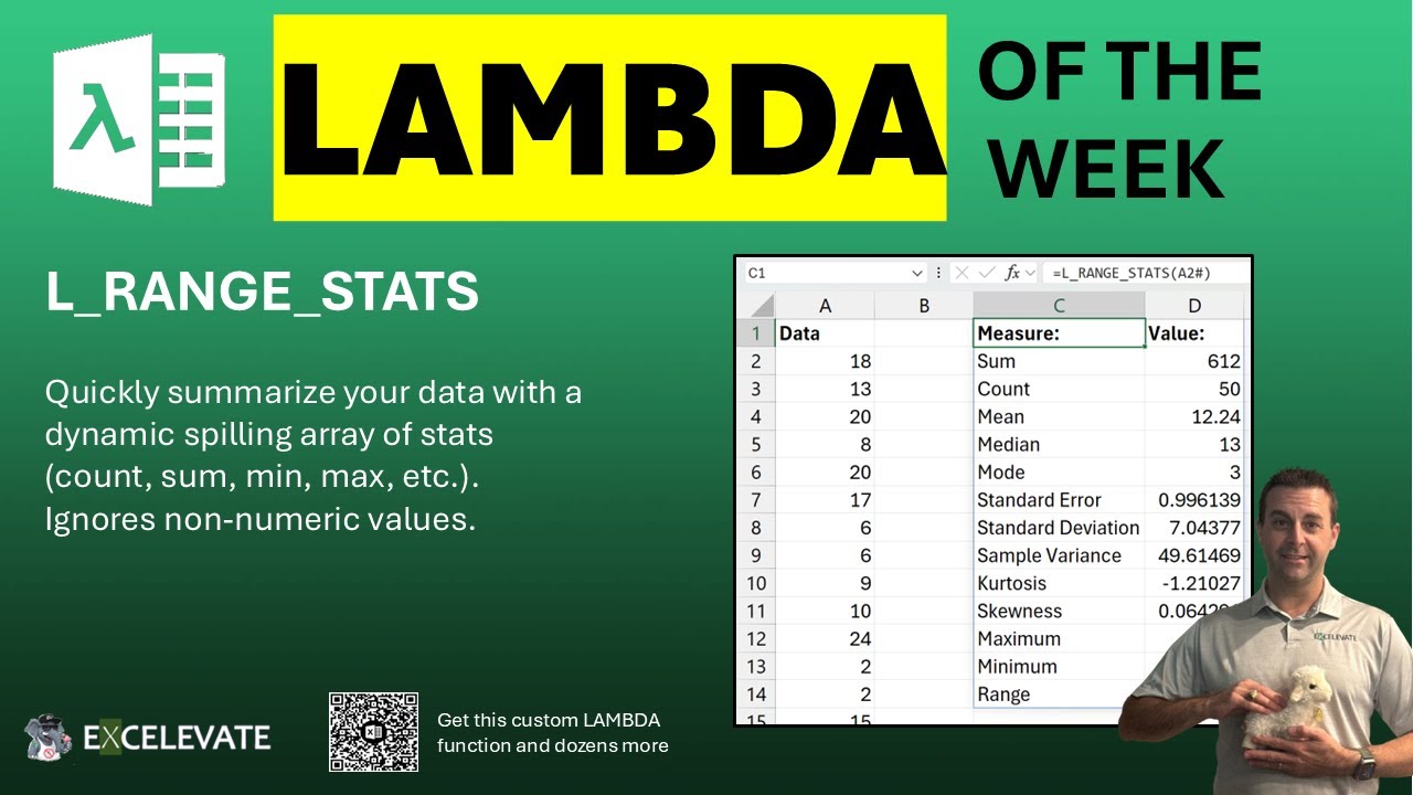 LAMBDA of the Week: L_RANGE_STATS - 1/2/2026 [FREE WORKBOOK!]