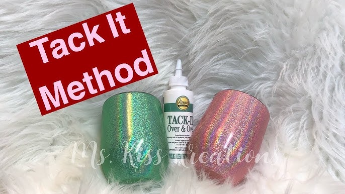 Tack-It Method using Mod Podge  Glitter Burnishing a Tumbler 
