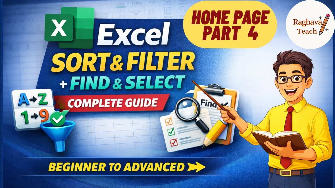 MS Excel Sort & Filter | Complete Beginners to Advanced | MS Excel Part 4 | Raghava Teach