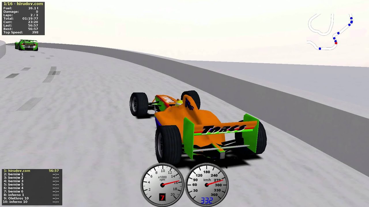 TORCS gameplay Car2-Ow2 versus all on Road Tracks - Frozen hill - YouTube