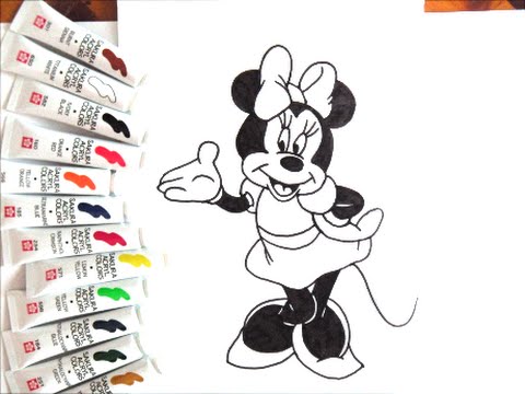 ディズニーキャラクター ミニーマウスの描き方 ミニーちゃん How To Draw Minnie Mouse 그림 Youtube