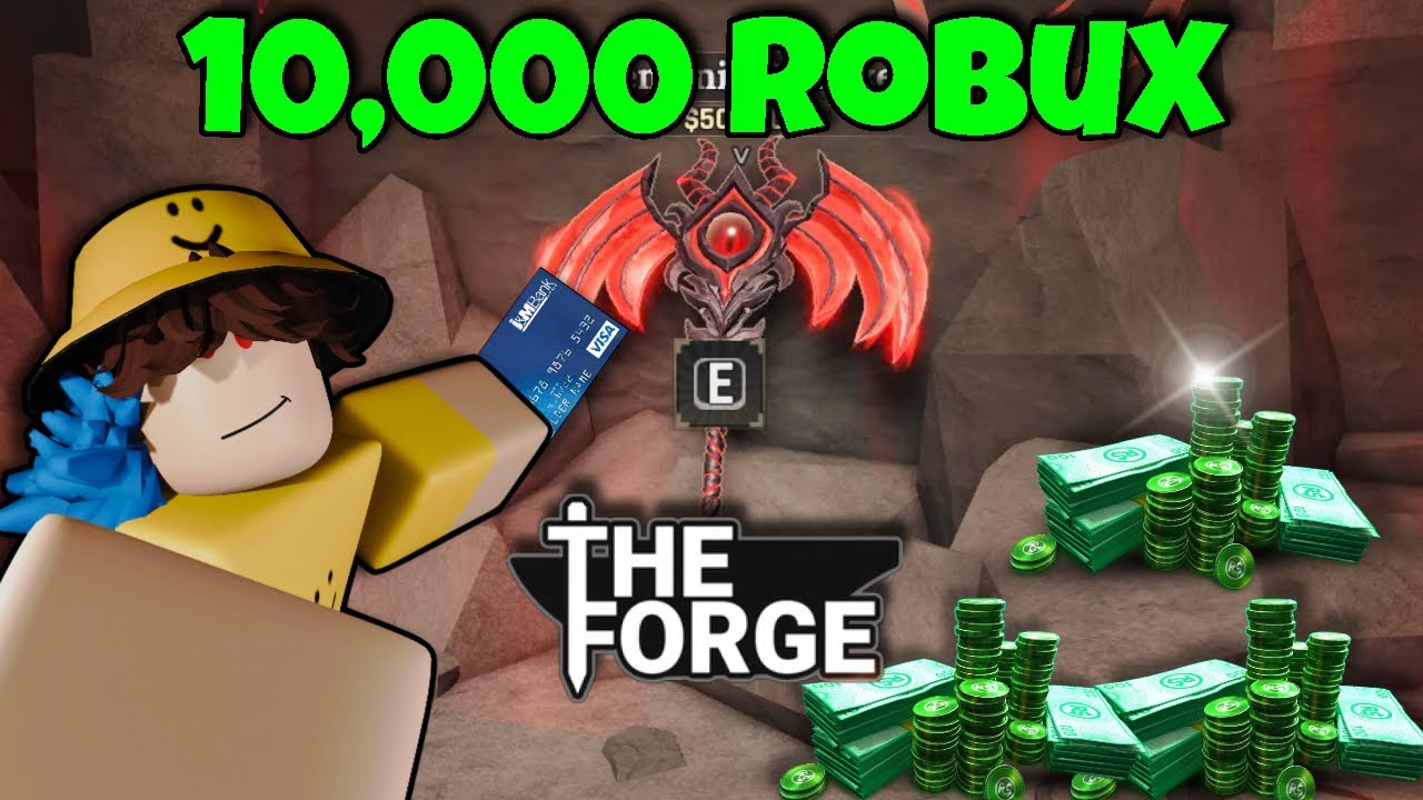 I Spent 10k Robux To The Best Pickaxe In Roblox The Forge