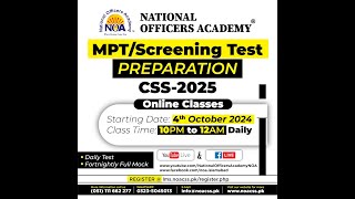 NOA MPT Classes For CSS 2025 |GSA |  | Sir Azhar Afzal  Mir | NOA Digital