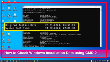 ✔How to Check Windows Installation Date using CMD ? || ✅Windows Install Date 2021 ||  Omdigital108