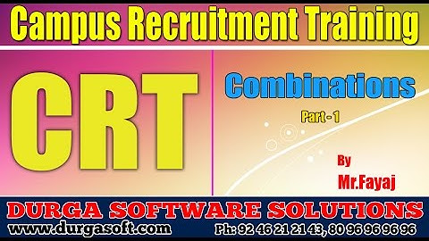 Campus Recruitment Training (CRT) || Combinations Part-2