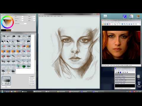 Kristen Stewart. portrait in MyPaint (timelapse)