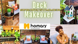 SPRING/SUMMER 💖🌷☀️Deck Makeover|Refresh Outdoor Deck|Homary|Clean and Decorate With Me