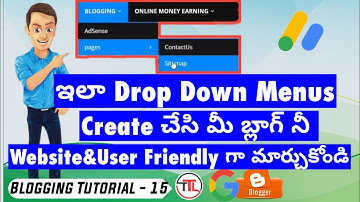 How To Create Dropdown Menu in Blogger In Telugu | Create Sub Menus In Blogger |Telugu Tech Learners