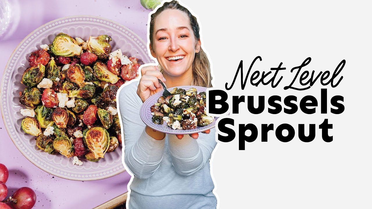 Loaded Roasted Brussels Sprouts (With Grapes & Feta!)