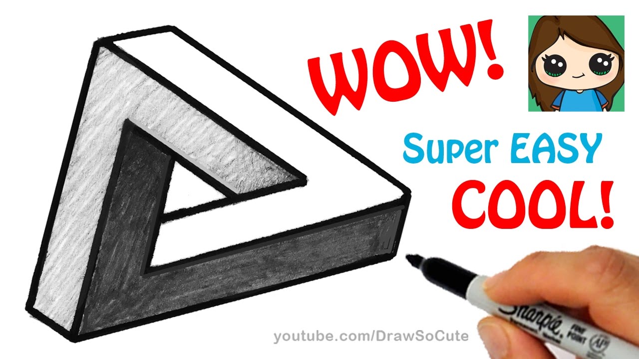 How to Draw Cool Things, Optical Illusions, 3D Letters, Cartoons