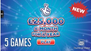 25k A Month - Online Scratchcards From The National Lottery NEW GAME 5 Cards Any Good? 🤞🏻 screenshot 4