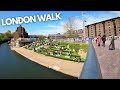 LONDON Walk On A Sunny Day 4k | Granary Square | Westminster Bridge | South Bank | Millennium Bridge