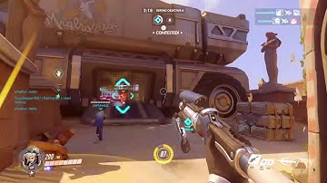 Sombra hacking her way into the enemy spawn point