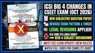 STOP! 🛑 CSEET Oct 2026 Registration Mat Karna! | ₹7,500 Fees &amp; Big 4 Changes 😱
