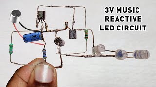 How To Make 3v Music Reactive  💡 LED Circuit Using BC547 Transistor, Microphone