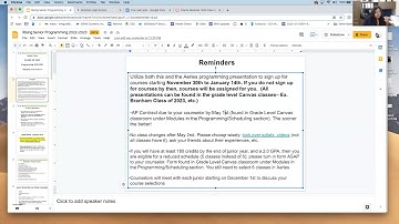Rising Seniors - Class of 2023 Programming/Scheduling Video