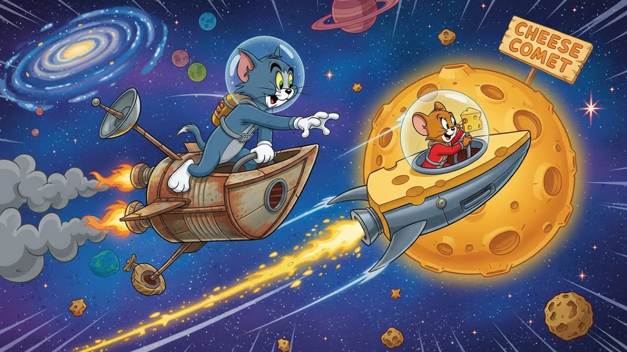 Tom and Jerry's :  Rocket Race to the Cheese Comet Intergalactic Antics 🚀