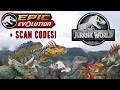 Jurassic world epic evolution all dinosaur scan codes  review