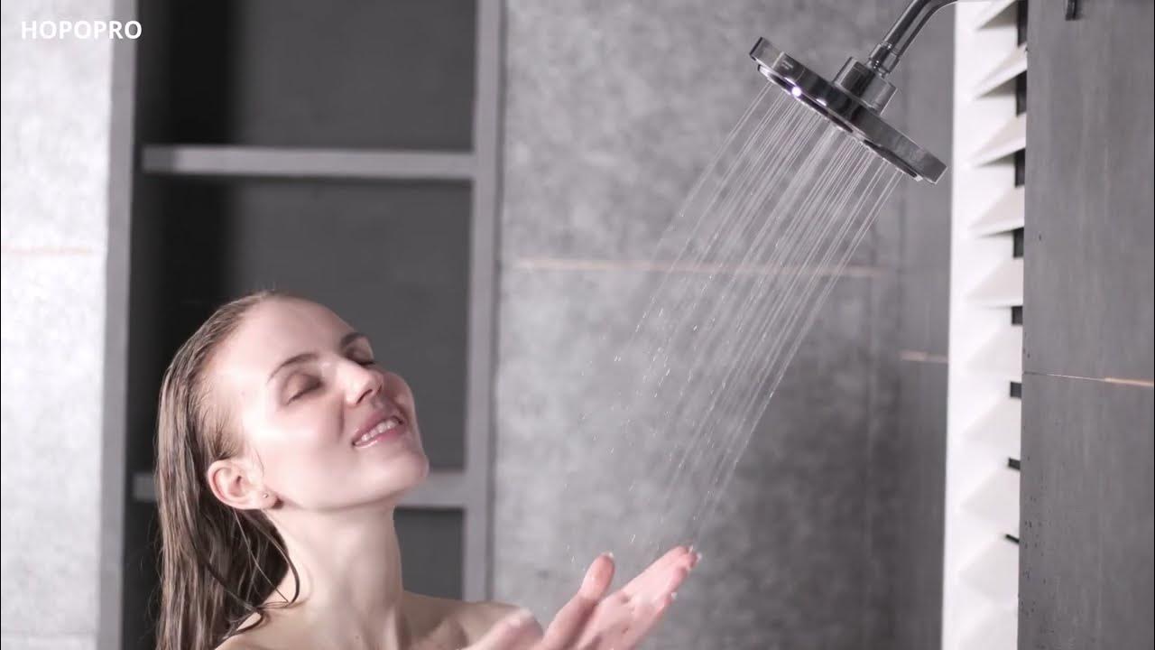 HOPOPRO 7inch Rainfall Spray Shower Head High Flow with 2in1, Rain