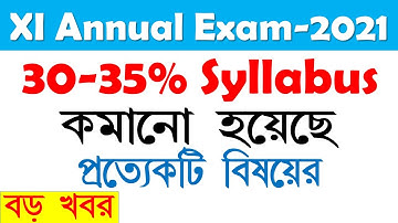 XI Annual Exam-2021 Syllabus Reduced || All Subject || Reduced by 30-35%