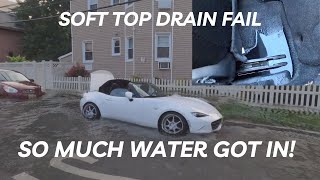 MY ND MIATA GOT FLOODED! SOFT TOP DRAIN CLEANING TUTORIAL screenshot 4