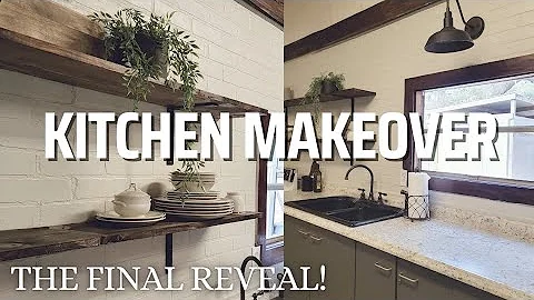 Kitchen makeover on a extreme budget! DIY Farmhous...