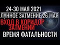 Прогноз на 24-30 мая 2021: Вход в Коридор Затмений. Полное Лунное затмение 26 мая. Время Фатальности