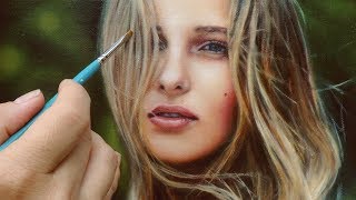 REALISTIC OIL PAINTING DEMO VIDEO  woman portrait by Isabelle Richard