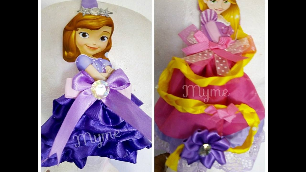 12 princesas de Resina /"Centros para moños/"