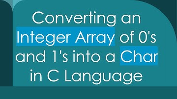 Converting an Integer Array of 0